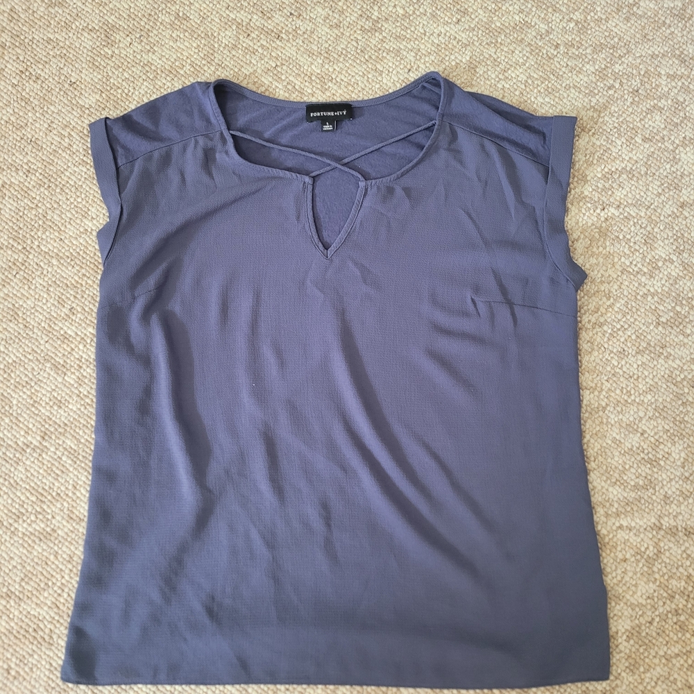 Cute Blue Top by Fortune+Ivy